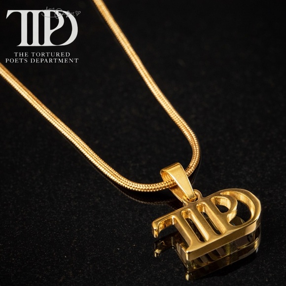 Jewelry - NEW Taylor Swift Gold TTPD Tortured Poets Department Necklace, Box & Pouch